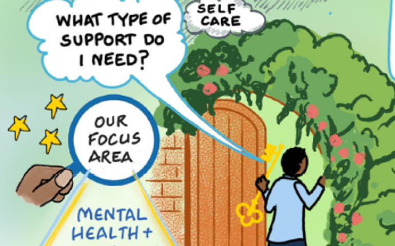 Image of a person opening a door to their mental health journey